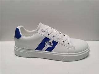 รองเท้าผ้าใบ PU สีขาวผู้ชาย